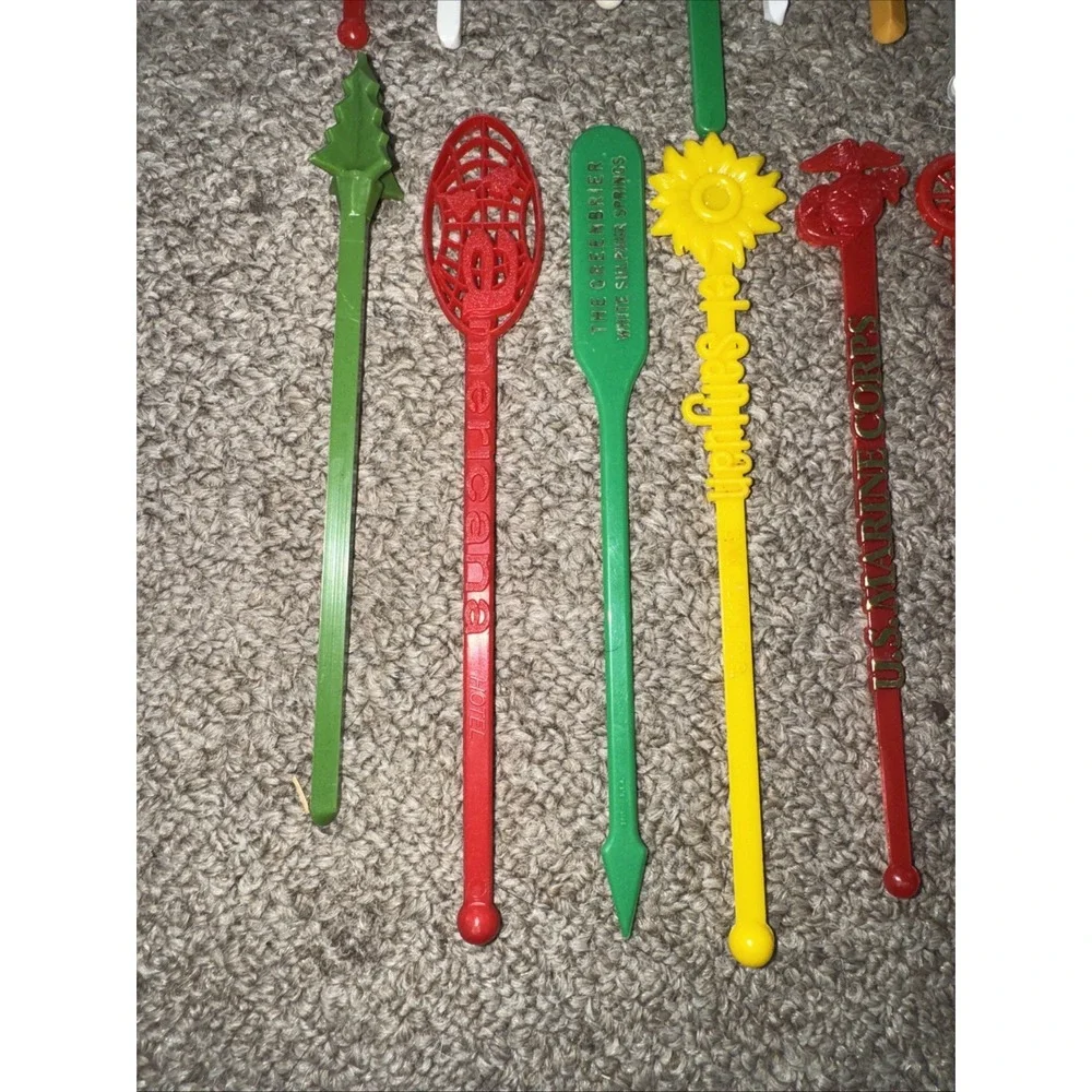 Vintage Swizzle Sticks Lot Of 46 Cocktail Stirrers Hotels Pubs Airlines 1960/70s